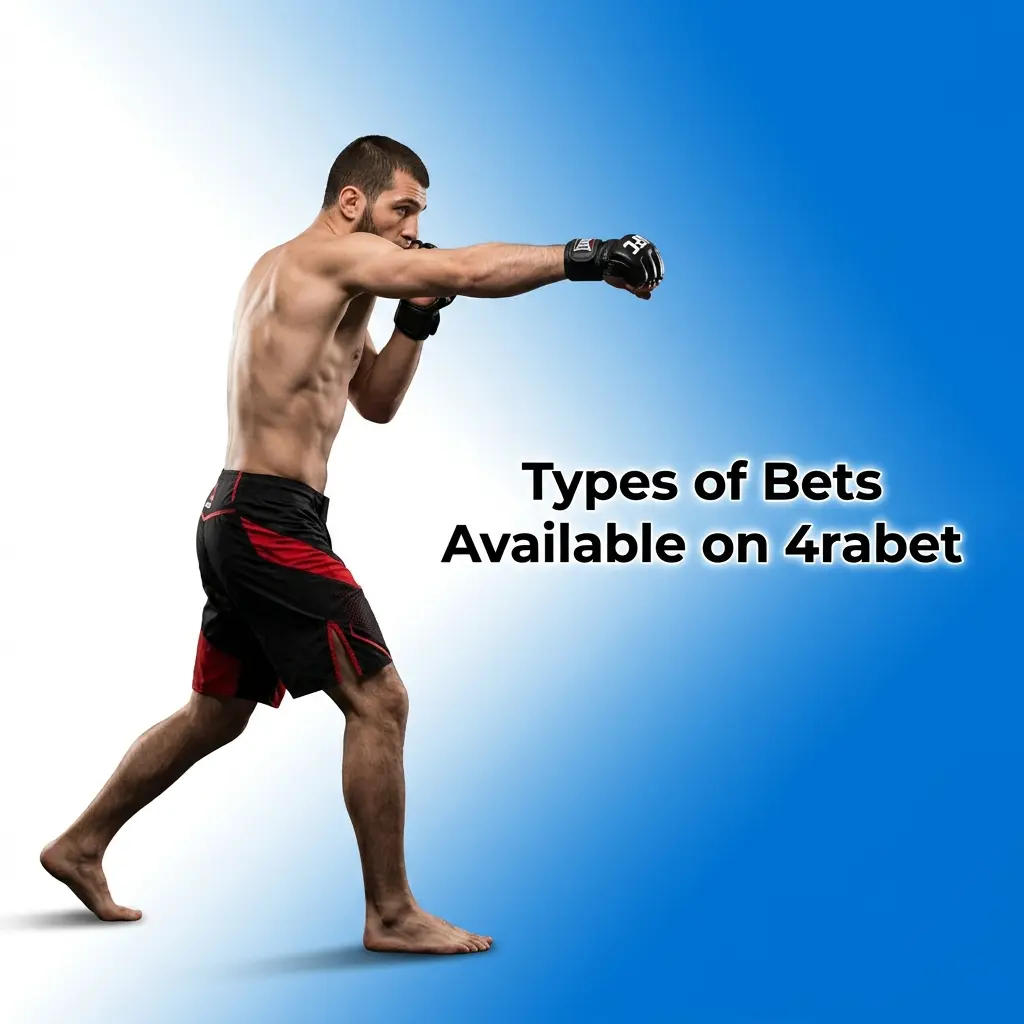 Types of bets on 4rabet including single, accumulator, and handicap bets for Indian sports bettors