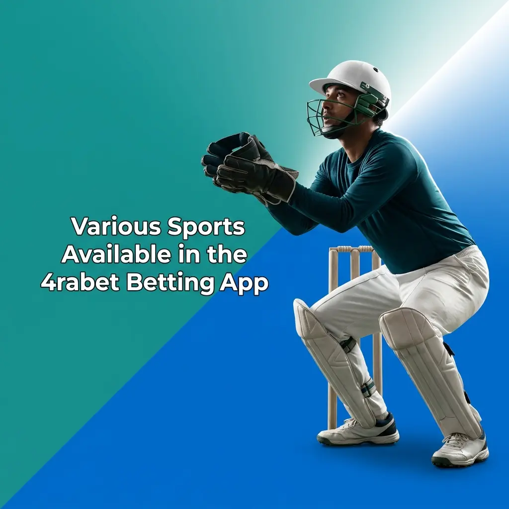 4rabet betting app sports menu showing cricket, football, kabaddi, tennis, basketball, esports and more disciplines
