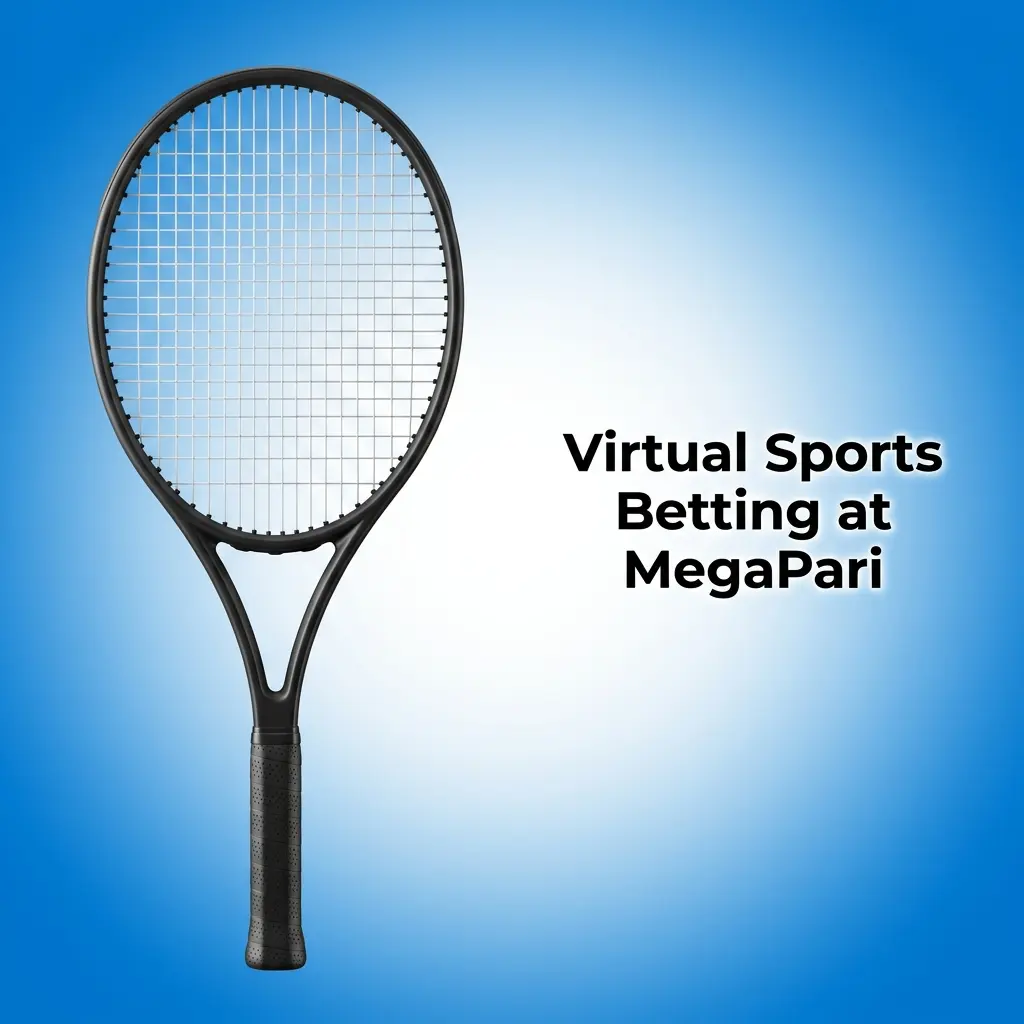 MegaPari virtual sports betting interface showing football, horse racing, cricket and basketball options for Indian players