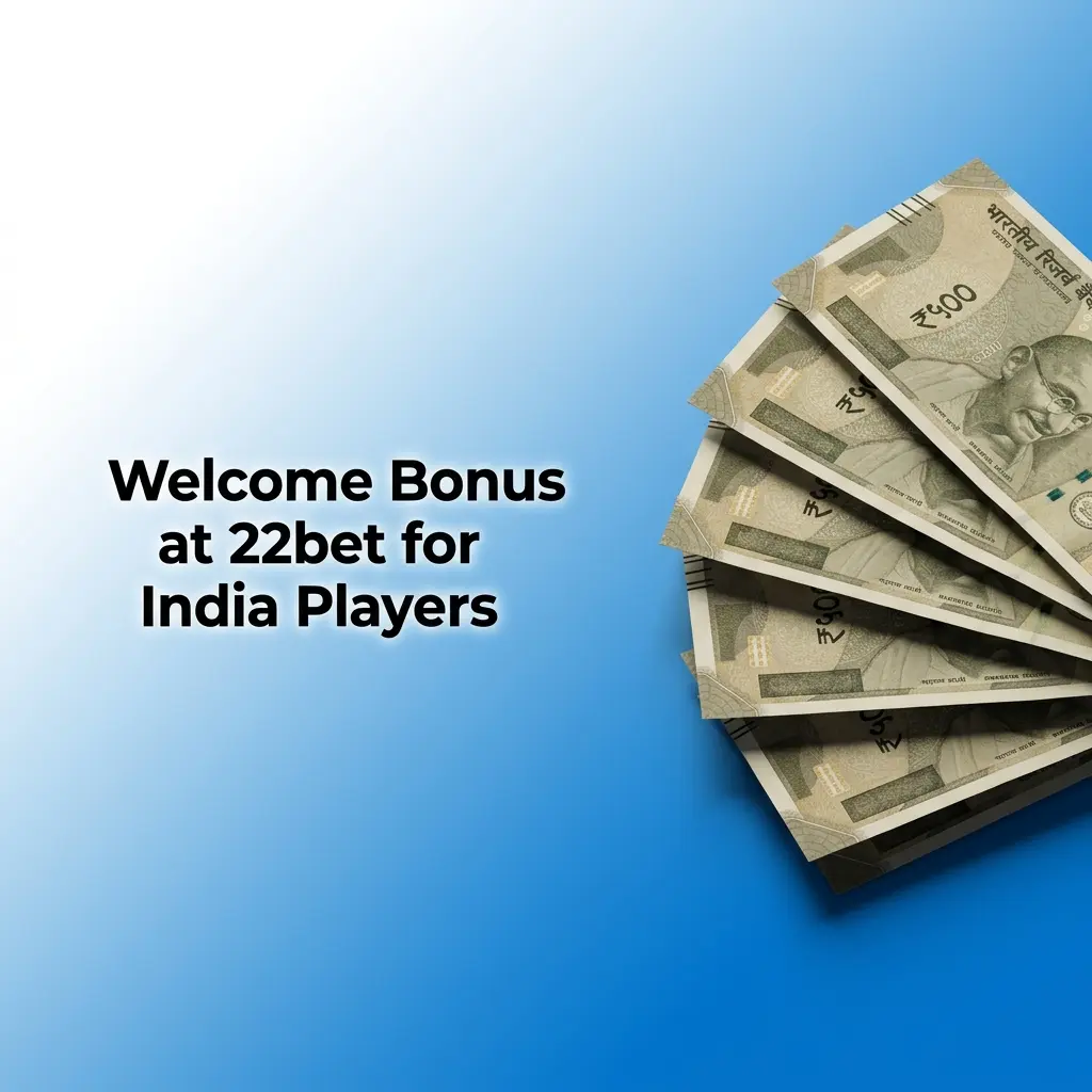 22Bet India welcome bonus offering 100% matched deposit up to ₹10,300 for new sports betting users
