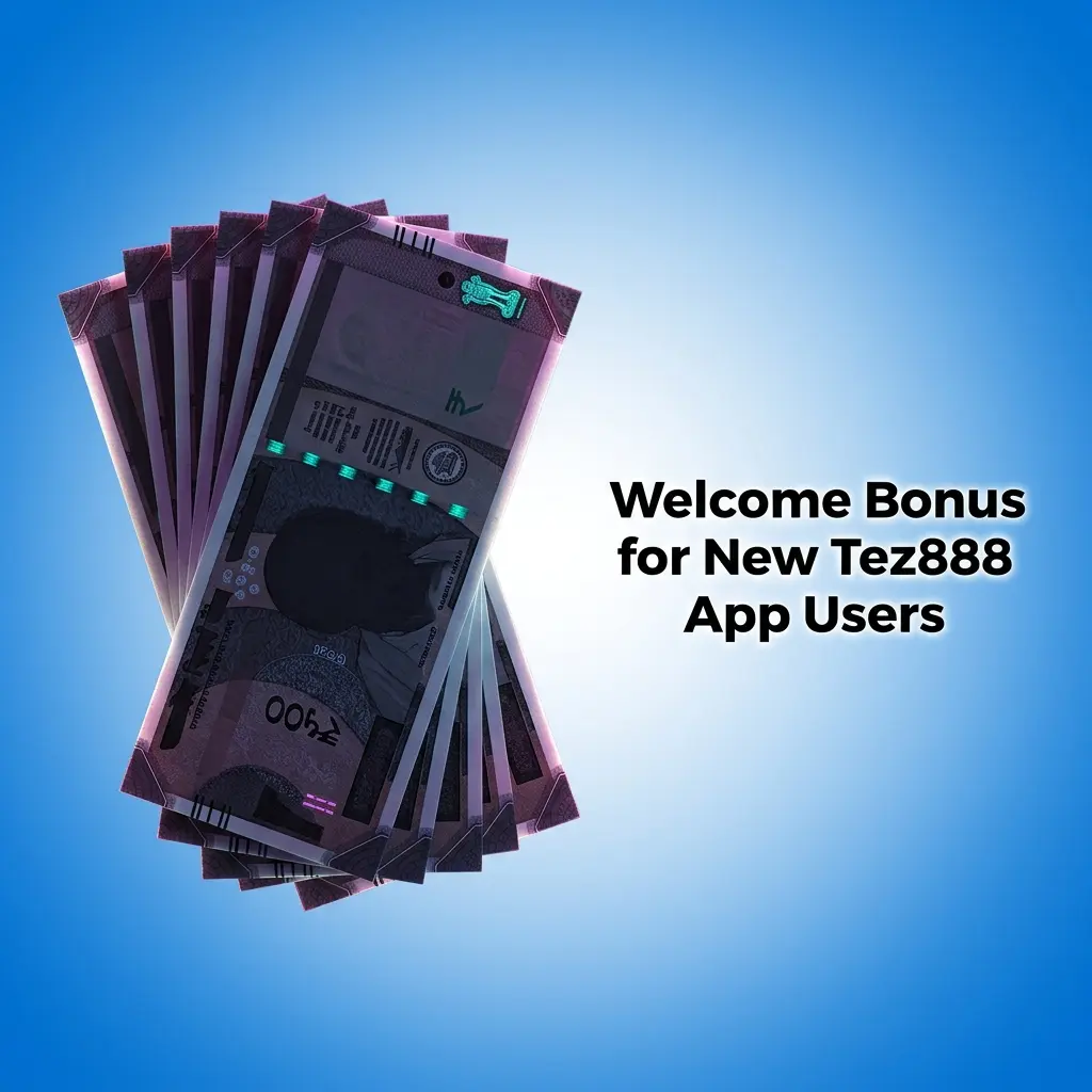Tez888 app welcome bonus offering 500% on first deposit up to INR 75,000 for new users in 2026